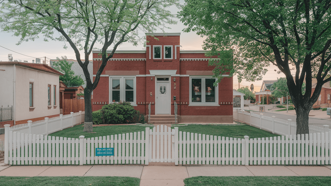 A property manager reviewing lease documents at a desk with a window view of the Sandia Mountains in the background, representing Albuquerque landlord cash flow planning