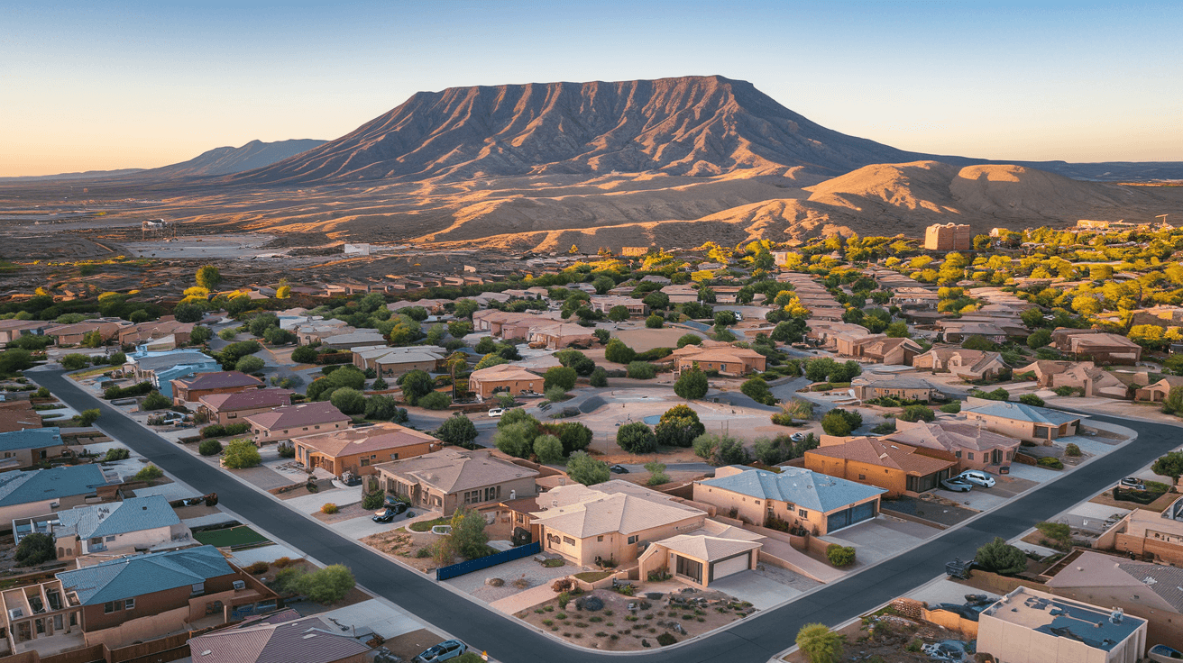 Taylor Ranch neighborhood with Petroglyph National Monument in the background