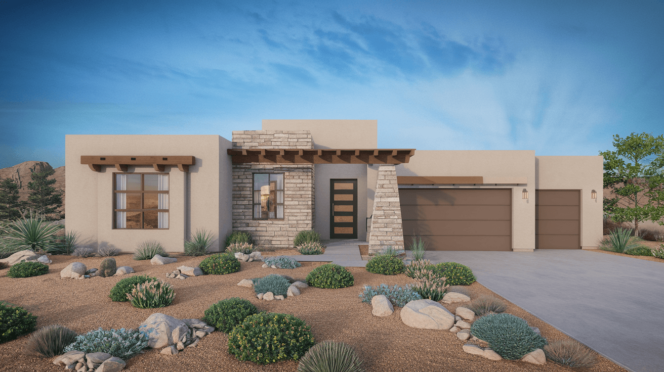 New construction home in Rio Rancho with mesa views